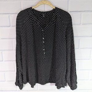 J. Crew Black and White Polka Dot Blouse